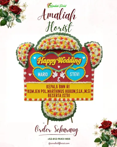 Karangan Papan Bunga Pernikahan di Cigending
